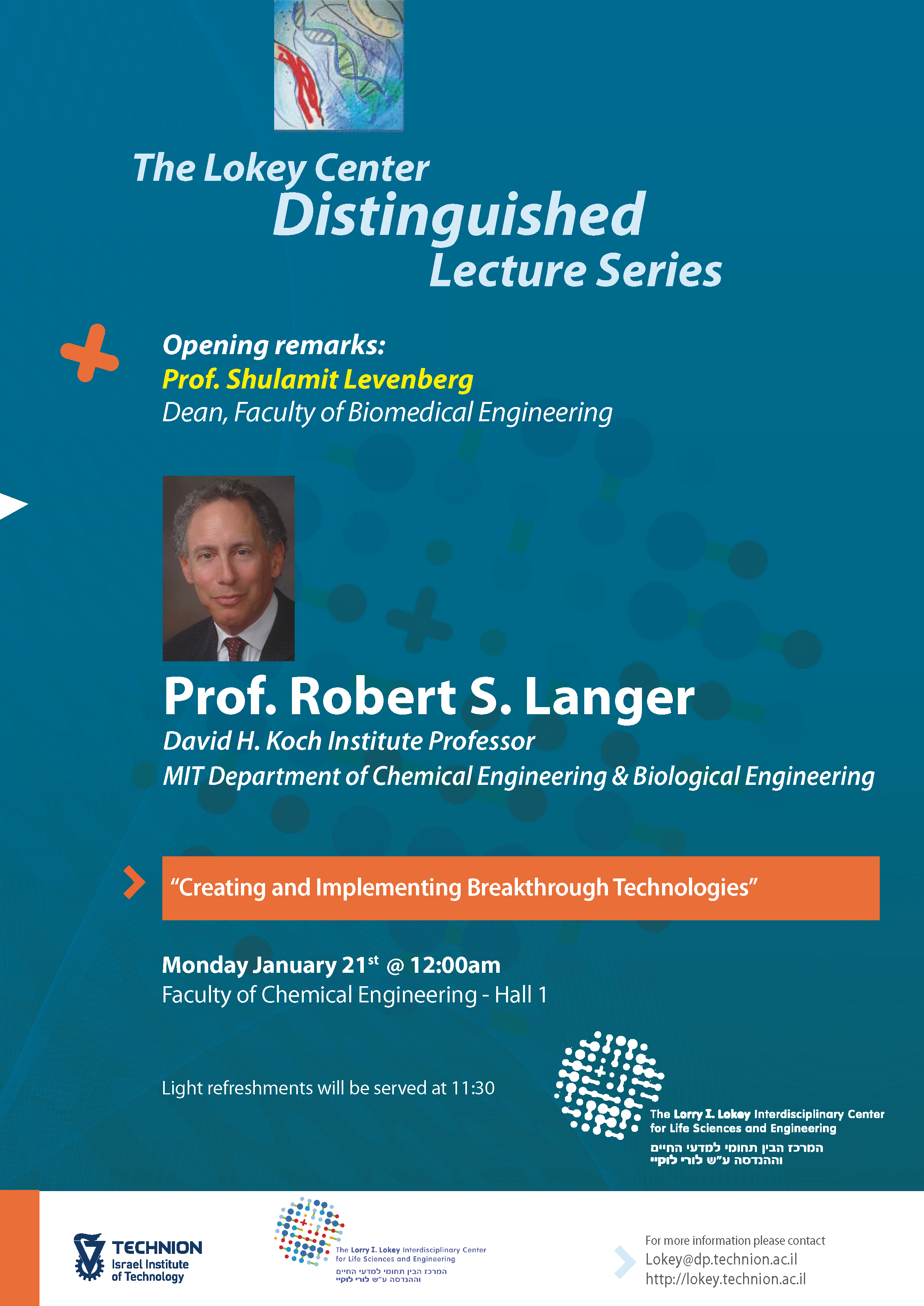 Poster of Prof Langer lecture