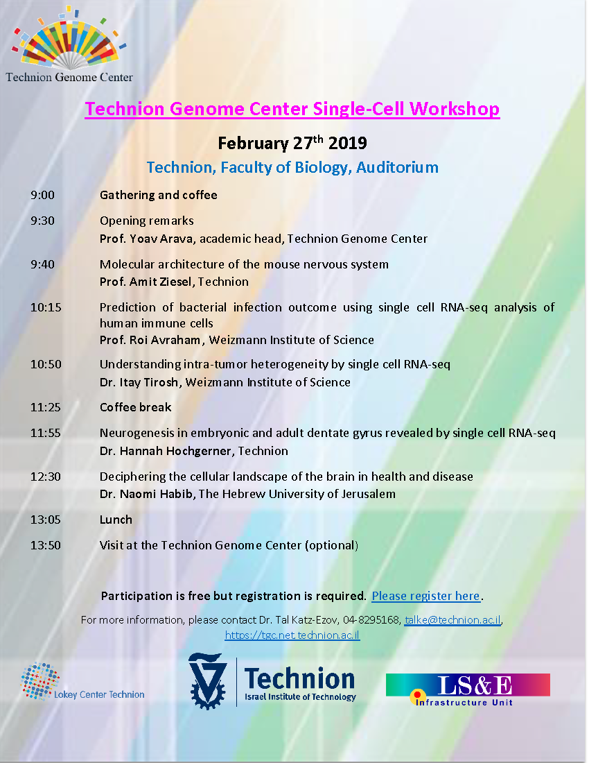 Schedule of Single Cell Workshop