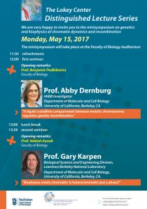 lecture poster of of Abby Dernburg and Gary Karpen